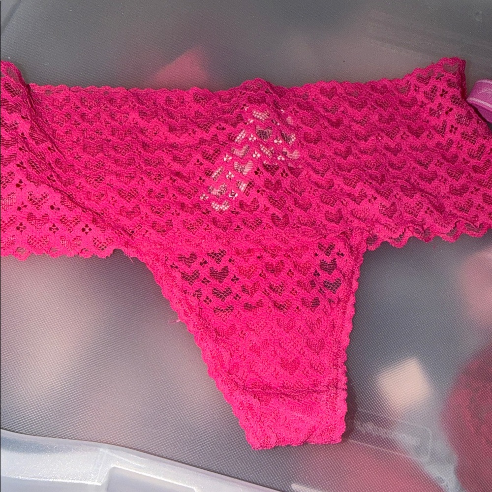 🩷Pink heart Lace Thong Panty - Picture 3 of 5